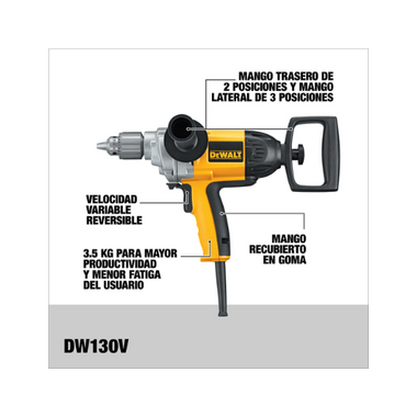 DW130 TALADRO 1/2"  (13 mm) TIPO ESPADA 7 AMP,450RPM