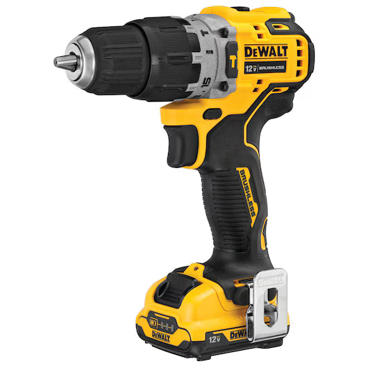 DCD706F2 Kit de taladro de martillo inalámbrico de iones de litio sin escobillas de 3/8 pulgadas (2 Ah) XTREME 12V MAX