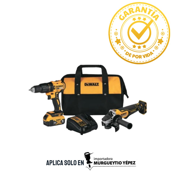 DCK248P1 - Combo Taladro Atornillador 1/2'' + Esmeriladora Angular 4- 1/2''