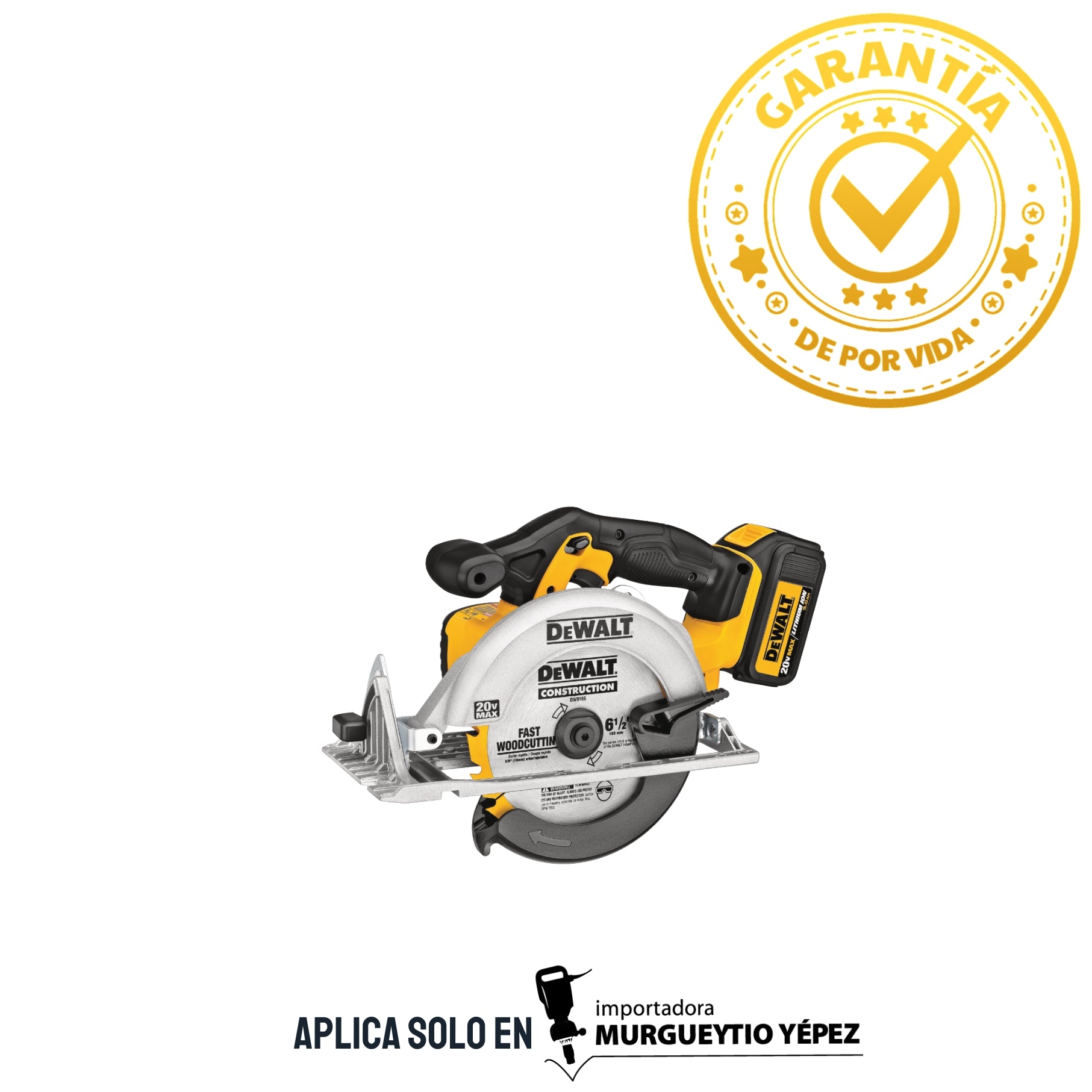 DCS391M1 - Sierra Circular Inalámbrica 6-1/2″ 20V XR 460MWO 3700RPM