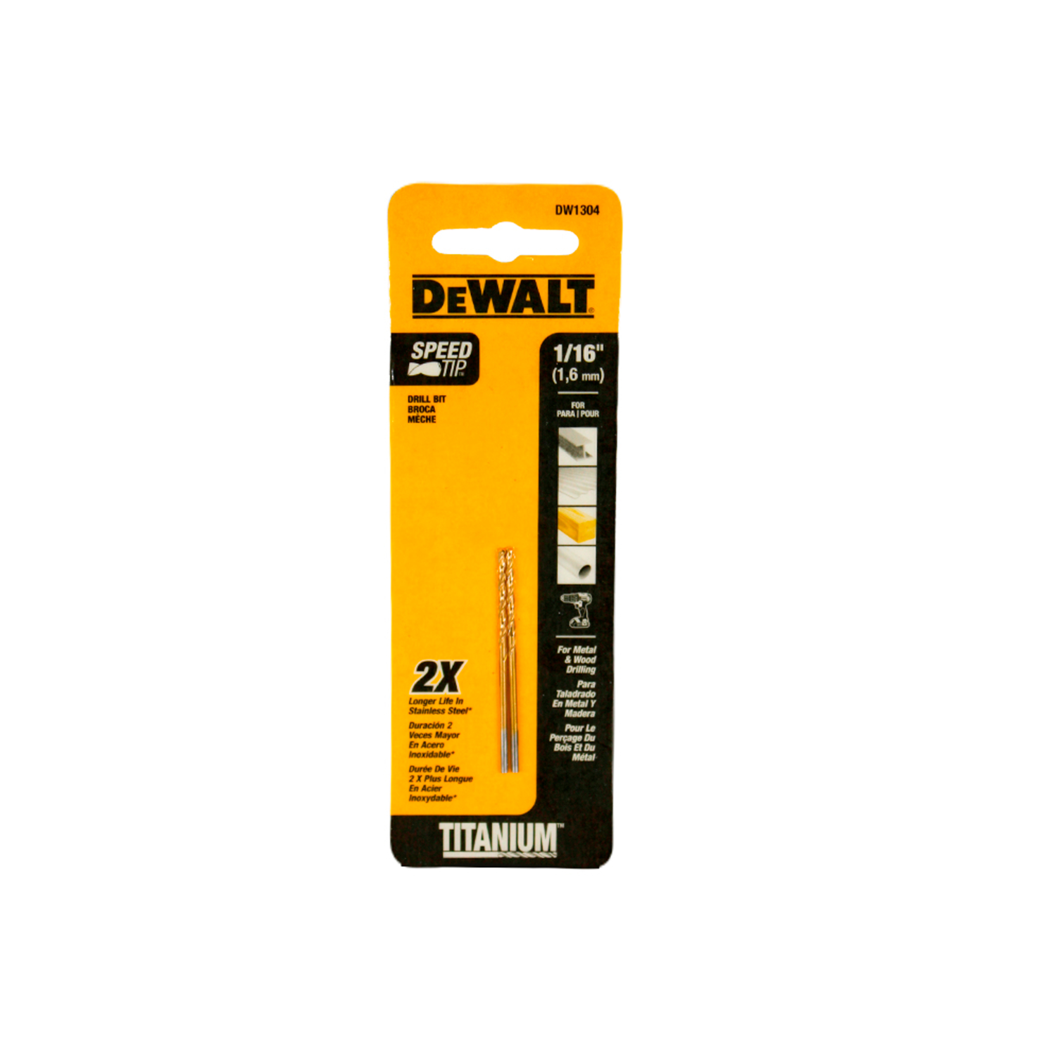 DW1304G - Broca De Titanio 1/16" - 0