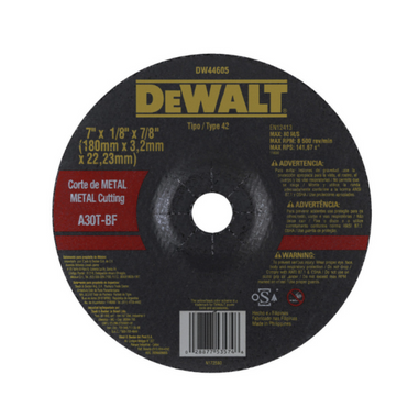 DW44605 - Disco Corte Línea Negra 7'' x 1/8'' x 7/8''