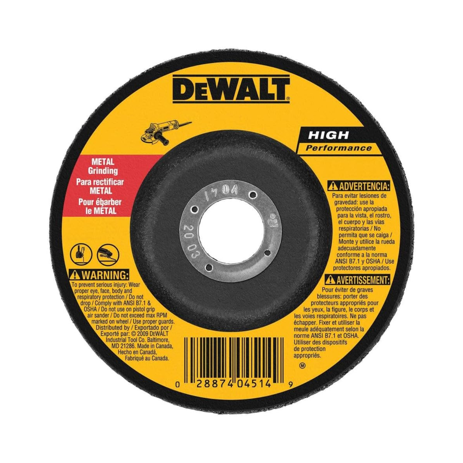 DW4949 - Hoja Abrasiva De Metal 7”