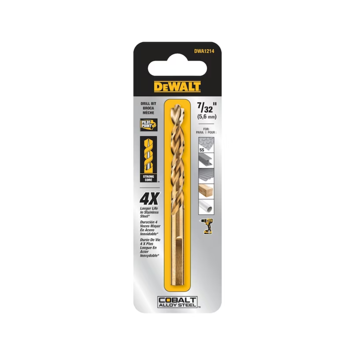 DWA1214 - Broca Industrial Cobalto 7/32" - 0