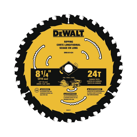 DWA181424 - Disco para Sierra Circular 8-1/4” x 24D x Eje 5/8”