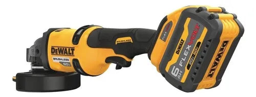 DCG418T2-B3 Amoladora Angular Inalámbrica DeWalt Flexvolt DCG418T2 amarilla 2300 W + accesorios - 0