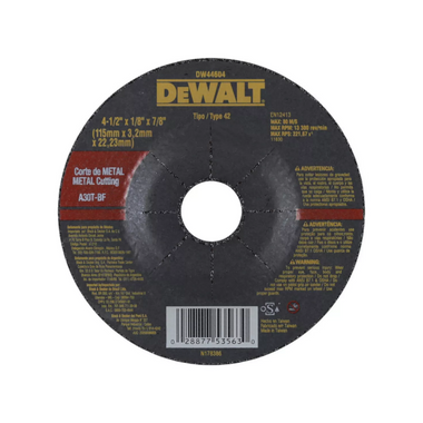 DW44604 - Disco Corte 4-1/2'' X 1/8''