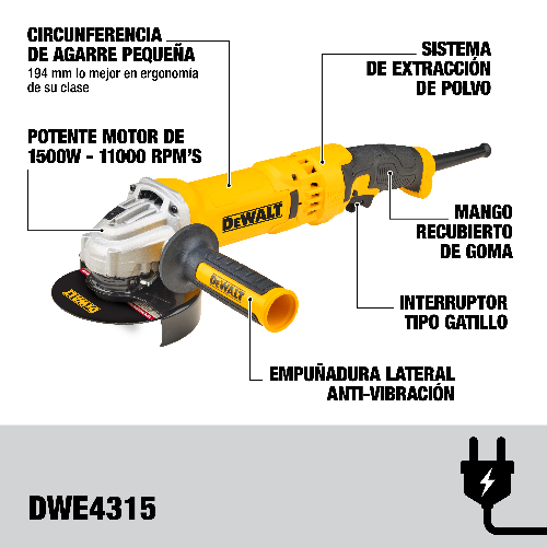 Amoladora Angular DWE4315-B3 4-1/2'' 1550W
